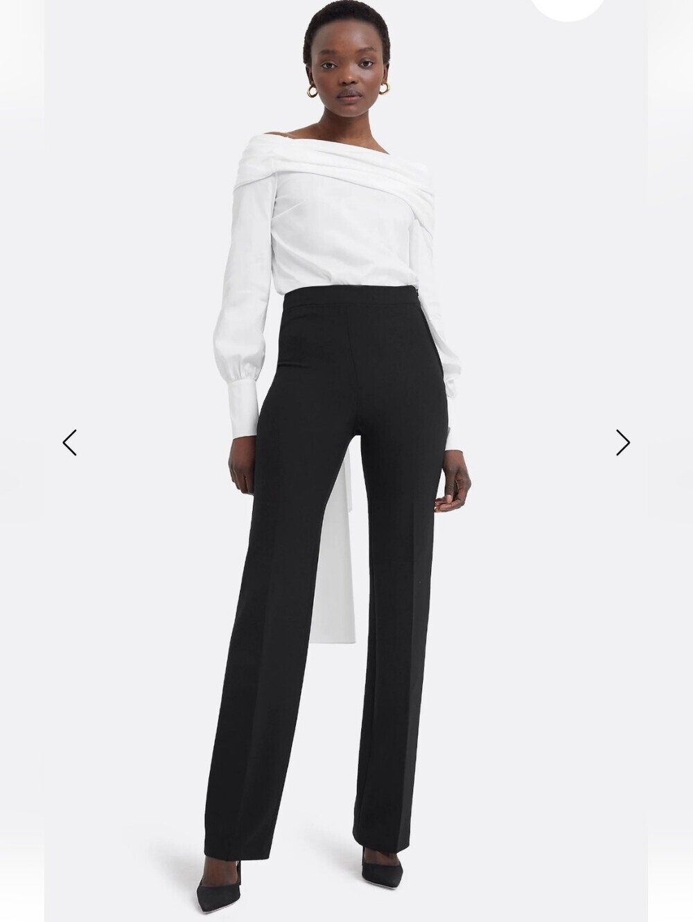 SAFIYAA GOLDIE TUXEDO BLACK PANTS HIGH WAIST STRAIGHT LEG NWOT SIZE 6